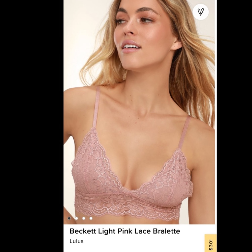 Pink lace bralette NWT